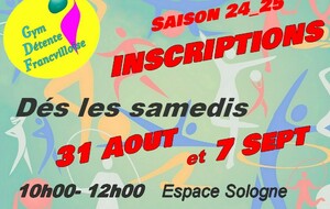 Inscriptions pour la saison 2024-2025