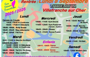 Planning de la rentrée 