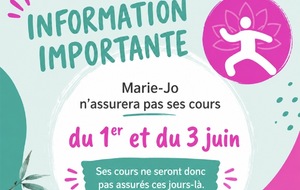 ANNULATION DES COURS DE MARIE-JO