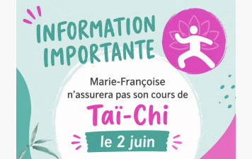 ANNULATION DES COURS DE TAI-CHI