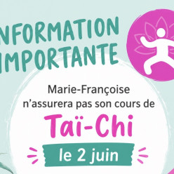 ANNULATION DES COURS DE TAI-CHI
